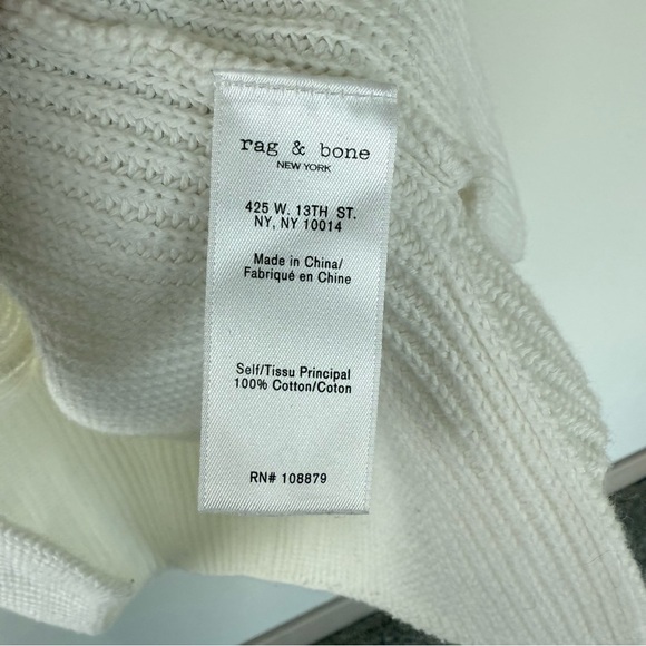 Rag & Bone Dana Cold Shoulder Sweater White Casual Preppy Women’s Large - Picture 10 of 13
